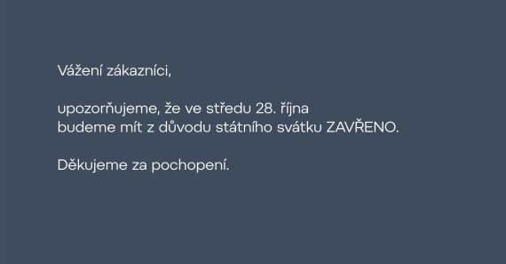 Ve středu 28. října budeme mít ZAVŘENO